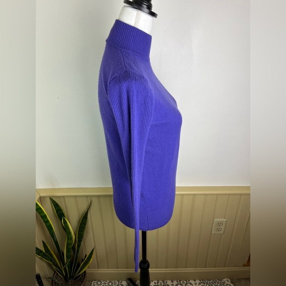 Tory Burch Vibrant Purple Button-Shoulder Sweater - Picture 3 of 12